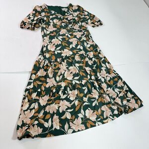 Gal Meets Glam Midi Dress 16 Tegan Floral Tiered Cottagecore V Neck Flowy